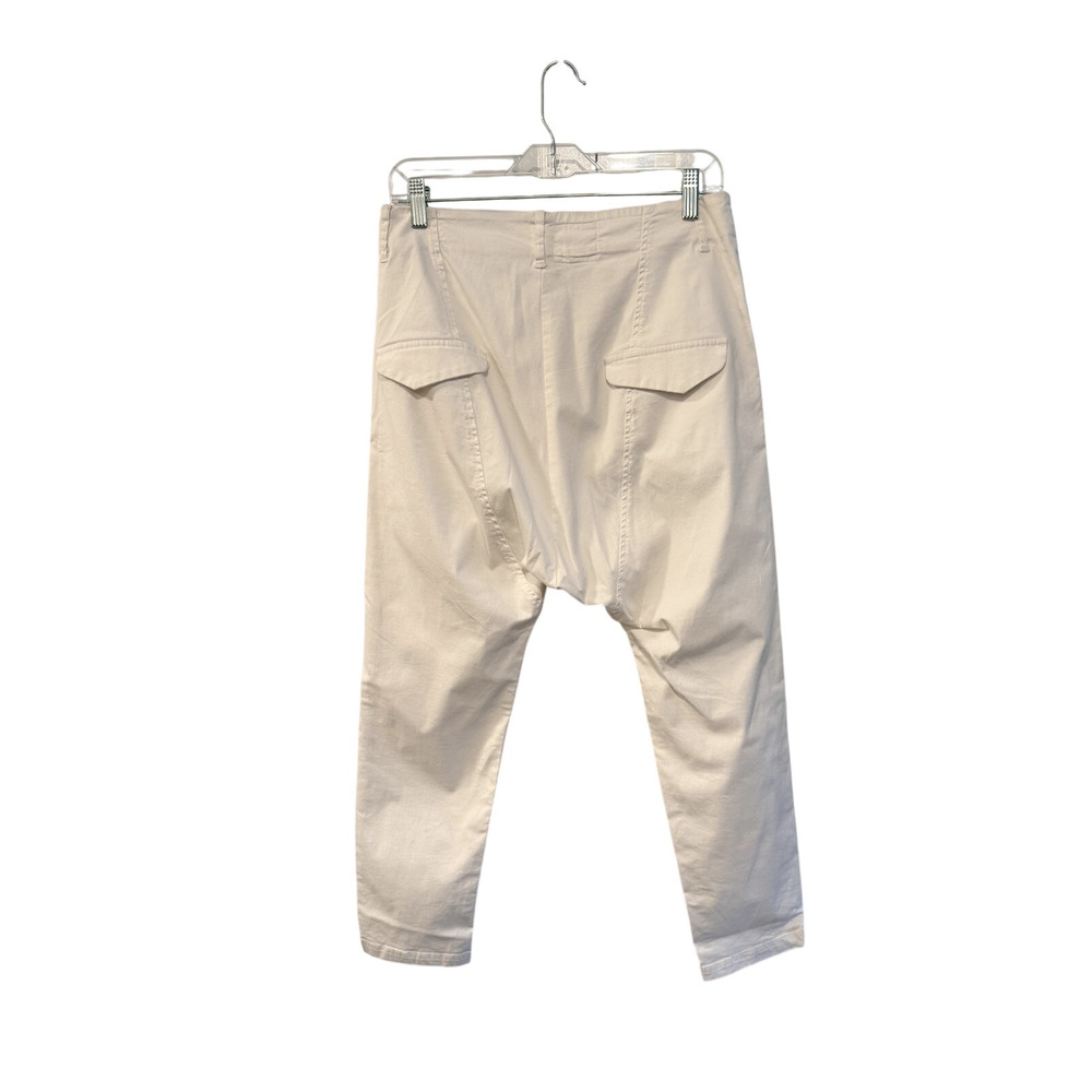Nili Lotan 2 Slouchy Paris Pants $345 Drop Crotch Cotton Cropped White EUC - Picture 4 of 10